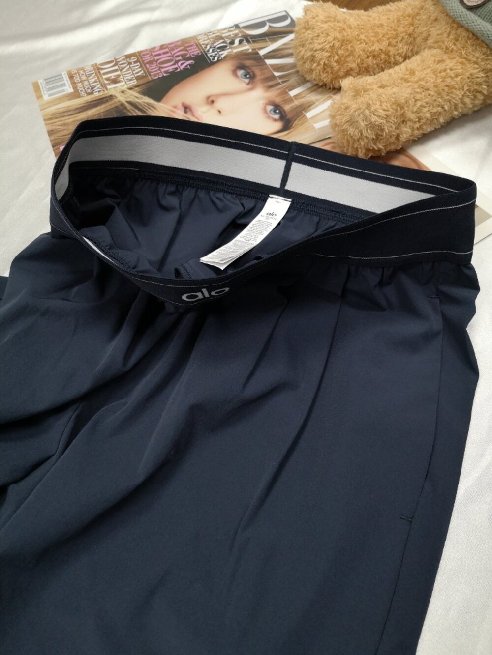 💃NWT Alo Yoga (Regular) Navy Blue Suit Up Trouser♥Elastic Wais/Wide Leg Pants - Picture 4 of 8
